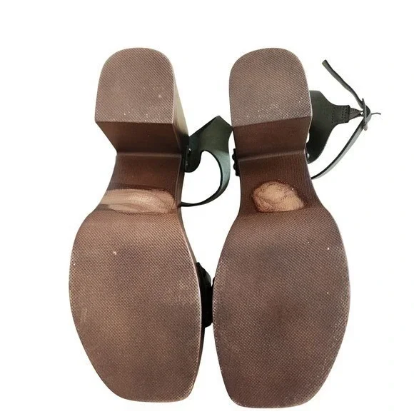 Madden Girl G Dean Platform Wood Block Heel Sandals Olive Green Size 7.5 - Picture 4 of 11